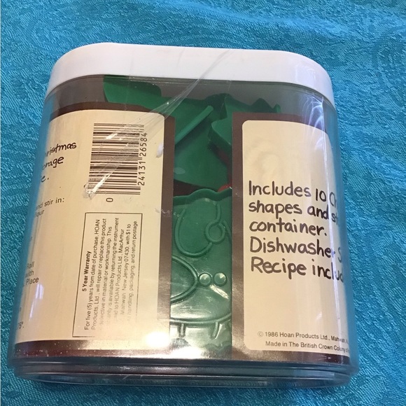 VINTAGE 1986 HOAN 11 pc CHRISTMAS COOKIE CUTTER SET BAKING RECIPE - Picture 3 of 3